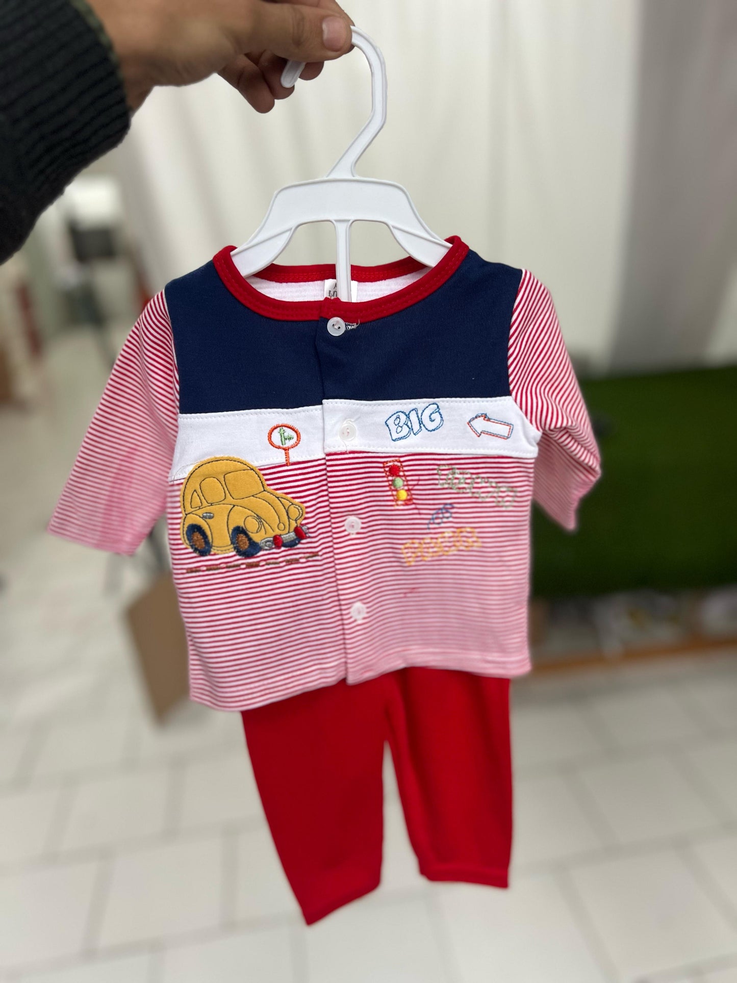 Big Car 2 Piece Boys Tropical Dress 0-9M