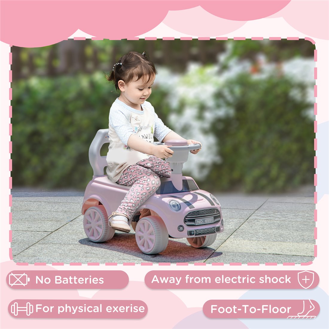 Foot To Floor Push On Sliding Car-BZ-6551