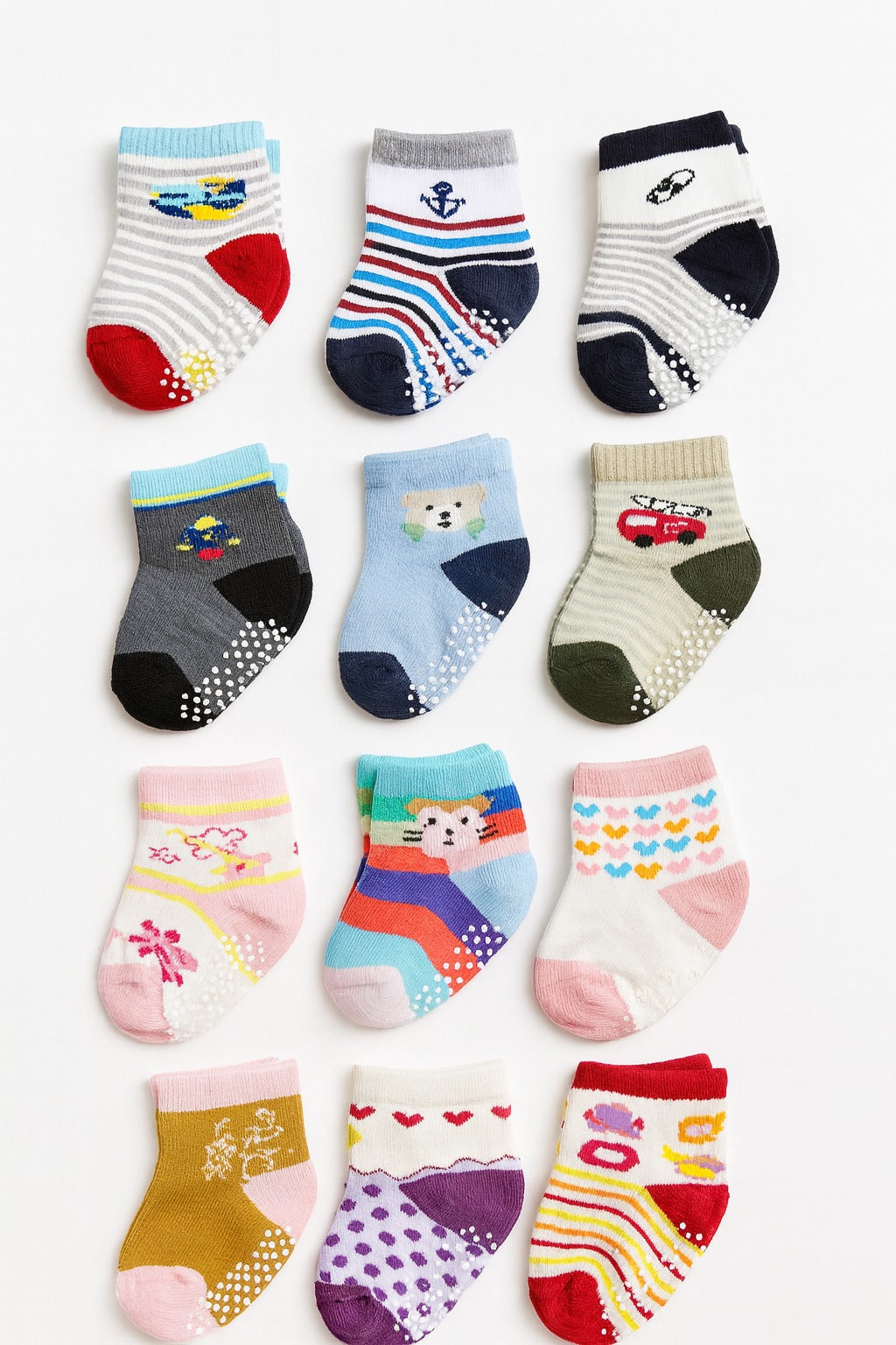 SH531-pack of 6 Winter Baby Socks 0-6M