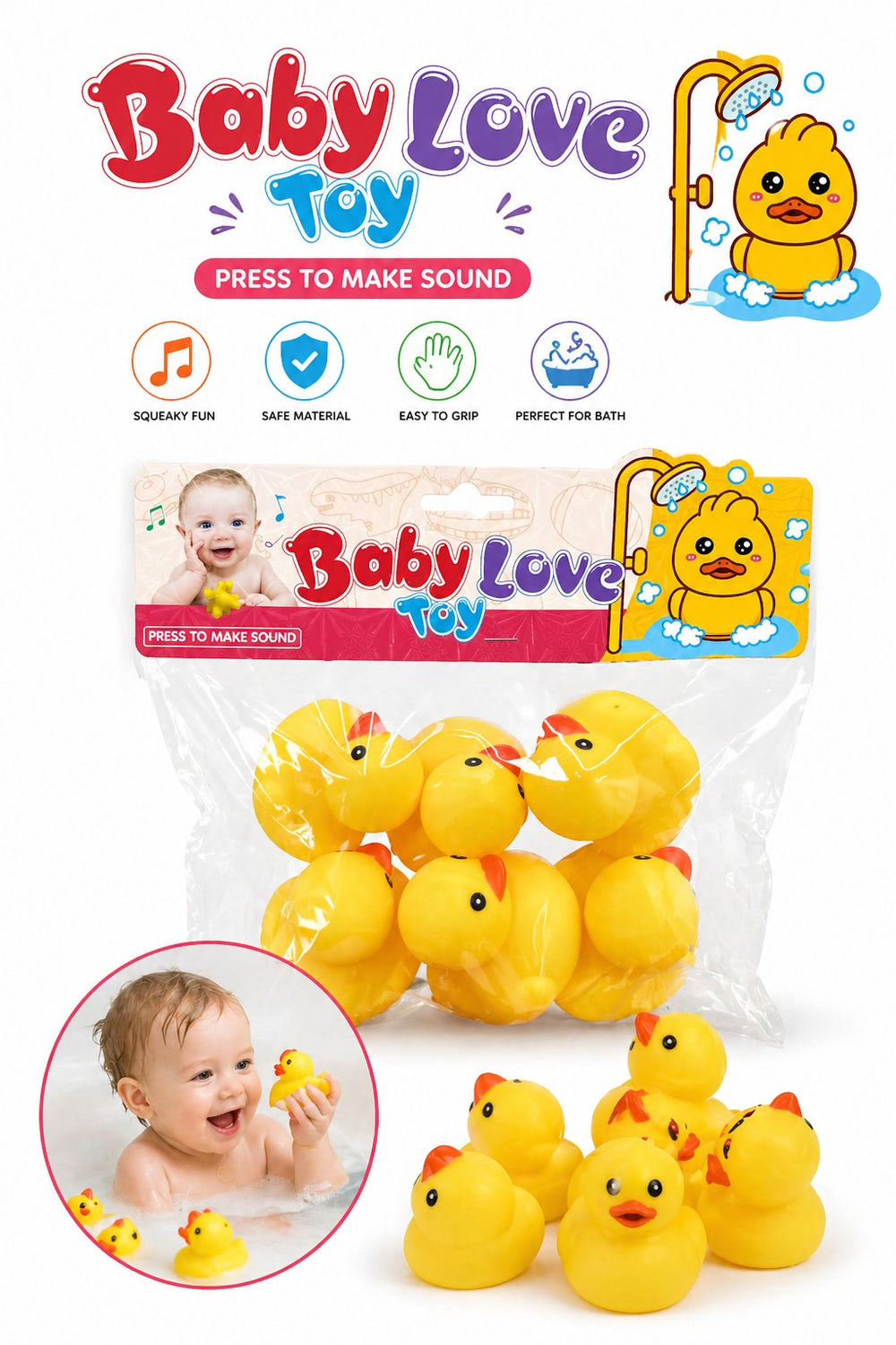Soft Silicone Duck 6 pcs - 916-91