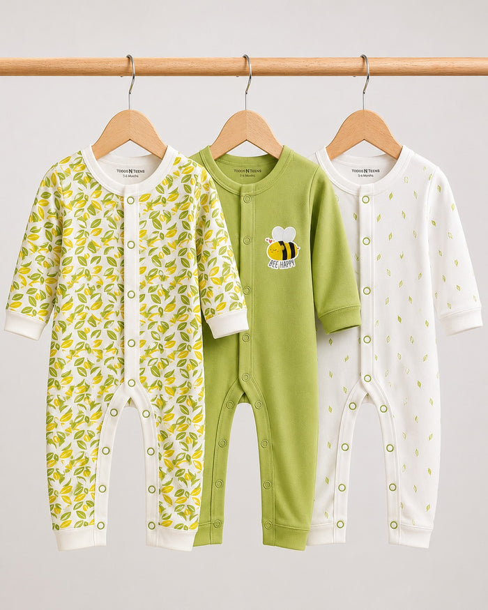 Pack of 3 Nature Sleepsuits (0-24M)