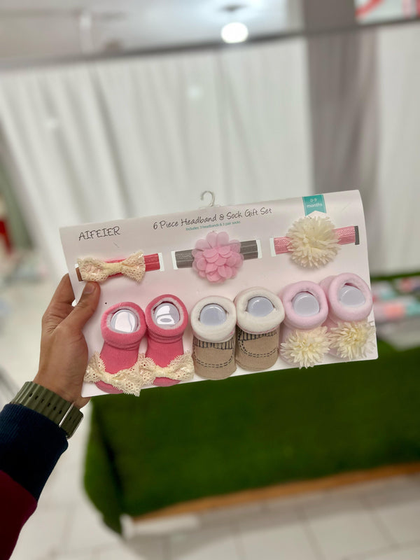 6 pcs Headbands & Socks Giftset