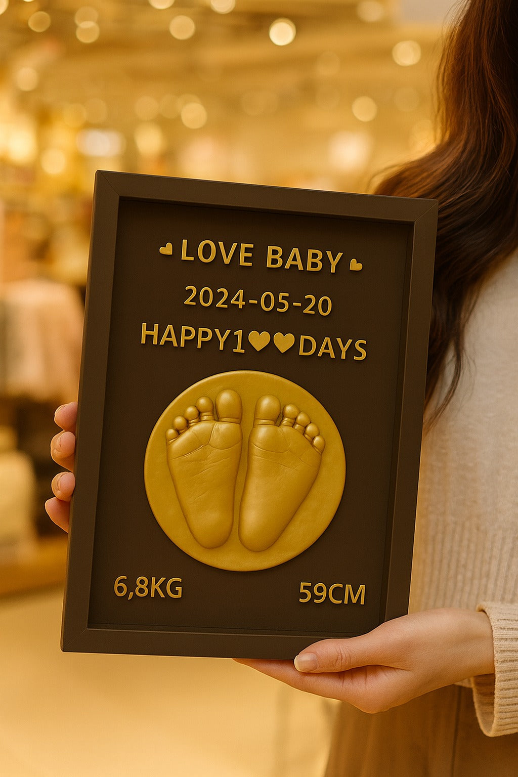Baby DIY Handprint & Footprint Rectangular Frame Kit