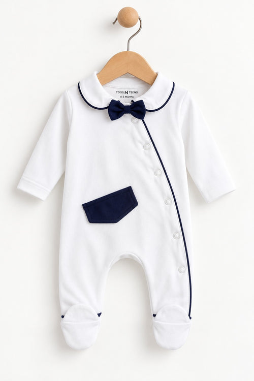 Gentleman Baby Boy Footed Romper (0-6M)