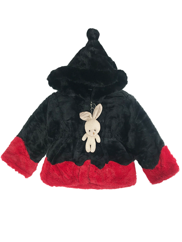 Baby Girl Black Fur Coat