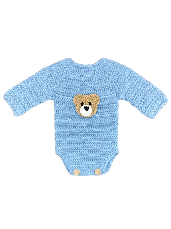 Blue Teddy Crochet Bodysuit