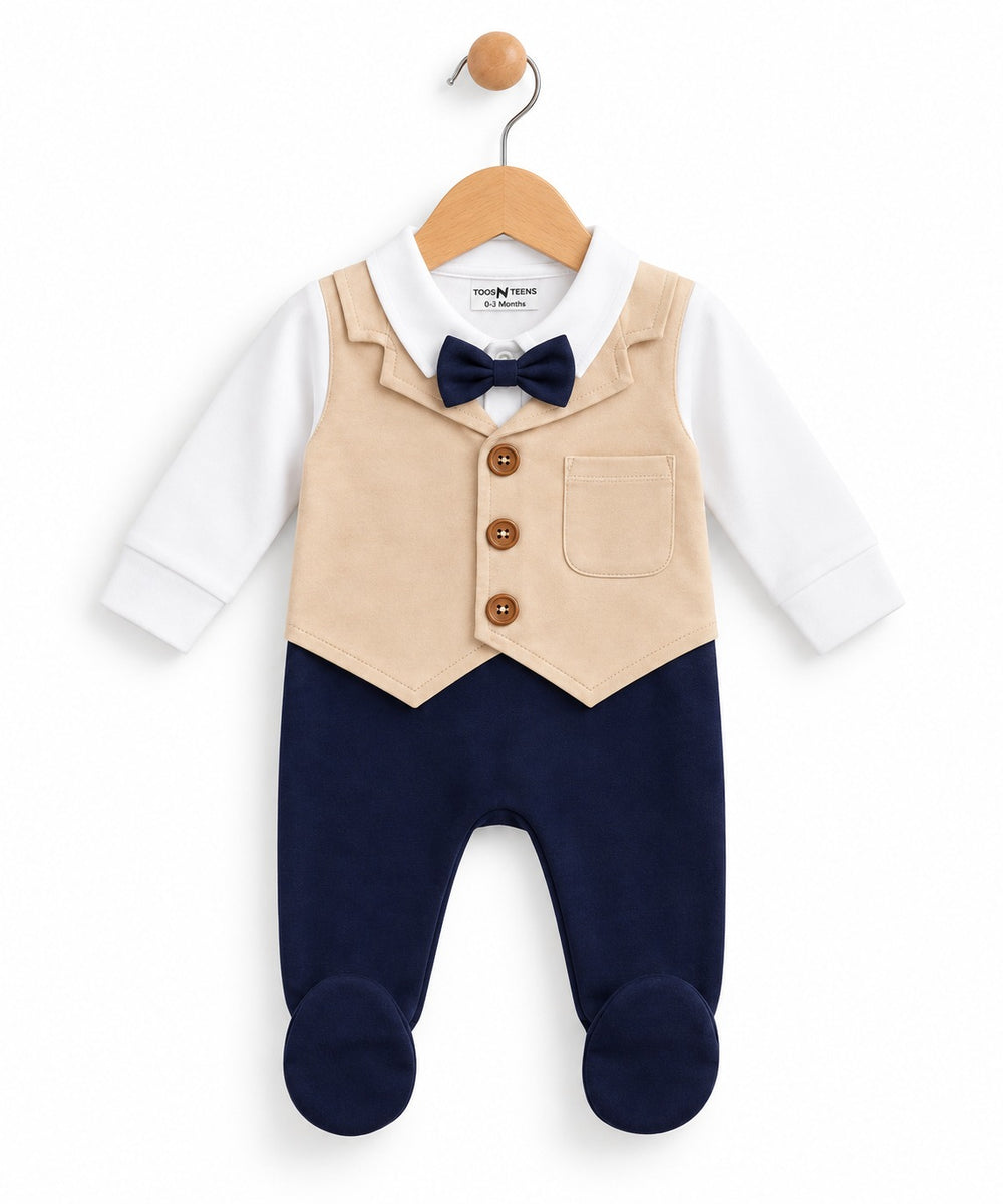 Dove Tuxedo Baby Boy Romper (0-36M)