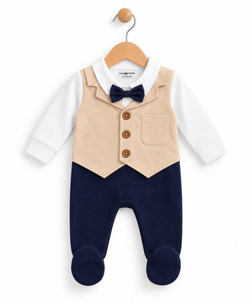 Dove Tuxedo Baby Boy Romper (0-36M)