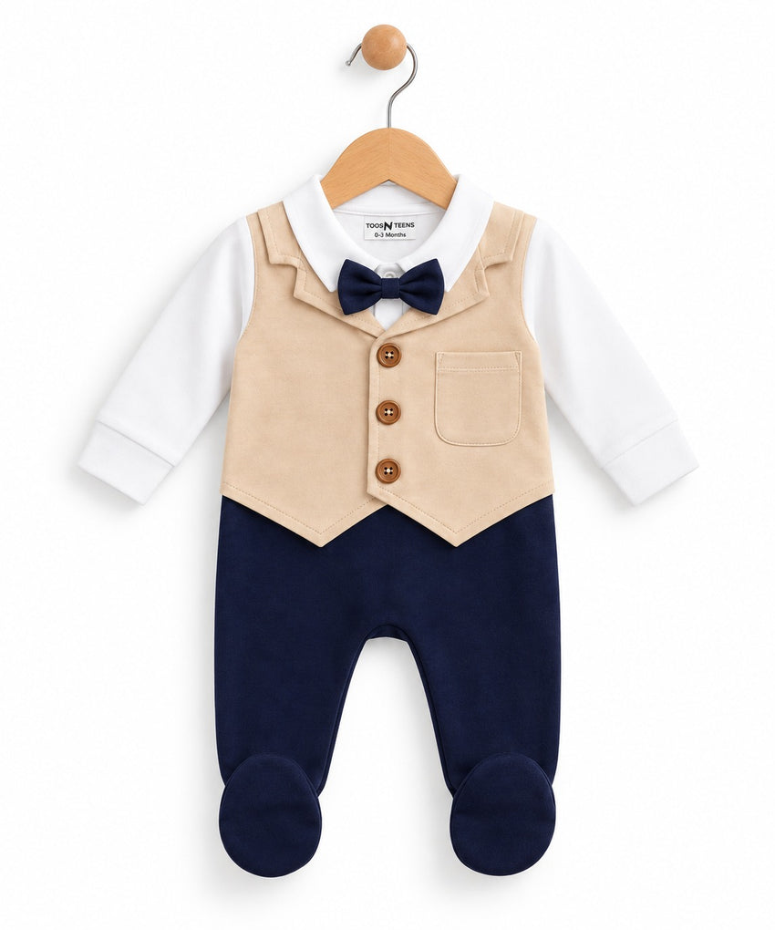 Dove Tuxedo Baby Boy Romper (0-36M)