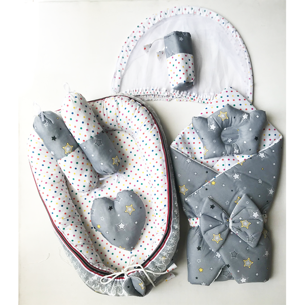 BG33-Grey 8 Pieces Snuggle Bedding Set