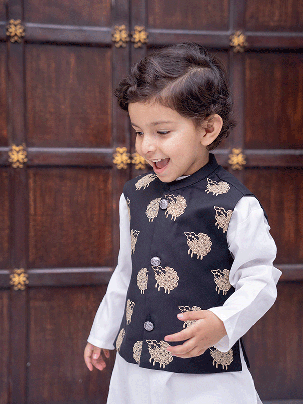 3-pc Eastern Dress waistcoat + Kurta + trouser (6M-7Y)