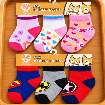 Boy & Girl 3pc Socks (0-12M)