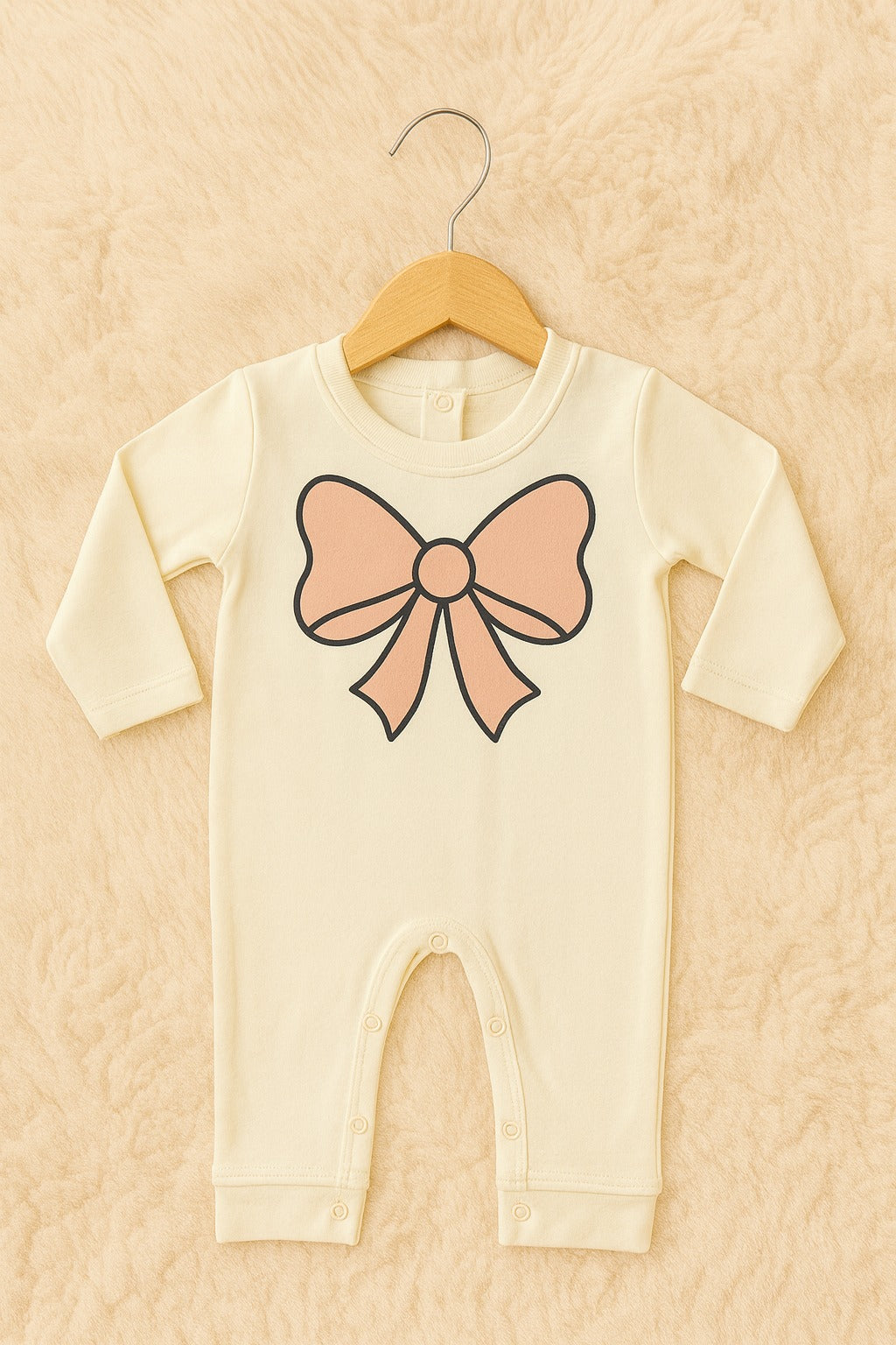 N1006-Large bow baby romper