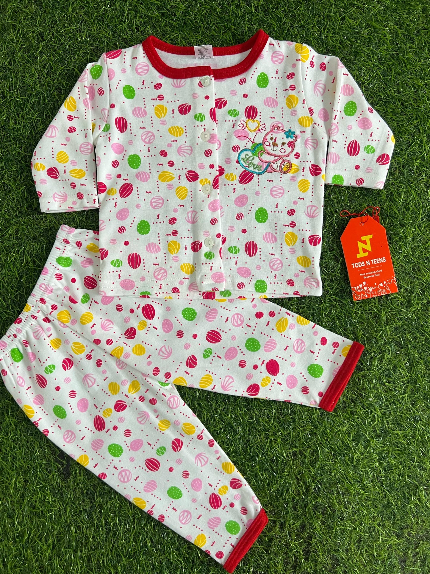 Kitty 2 pc Cotton Dress 0-9M