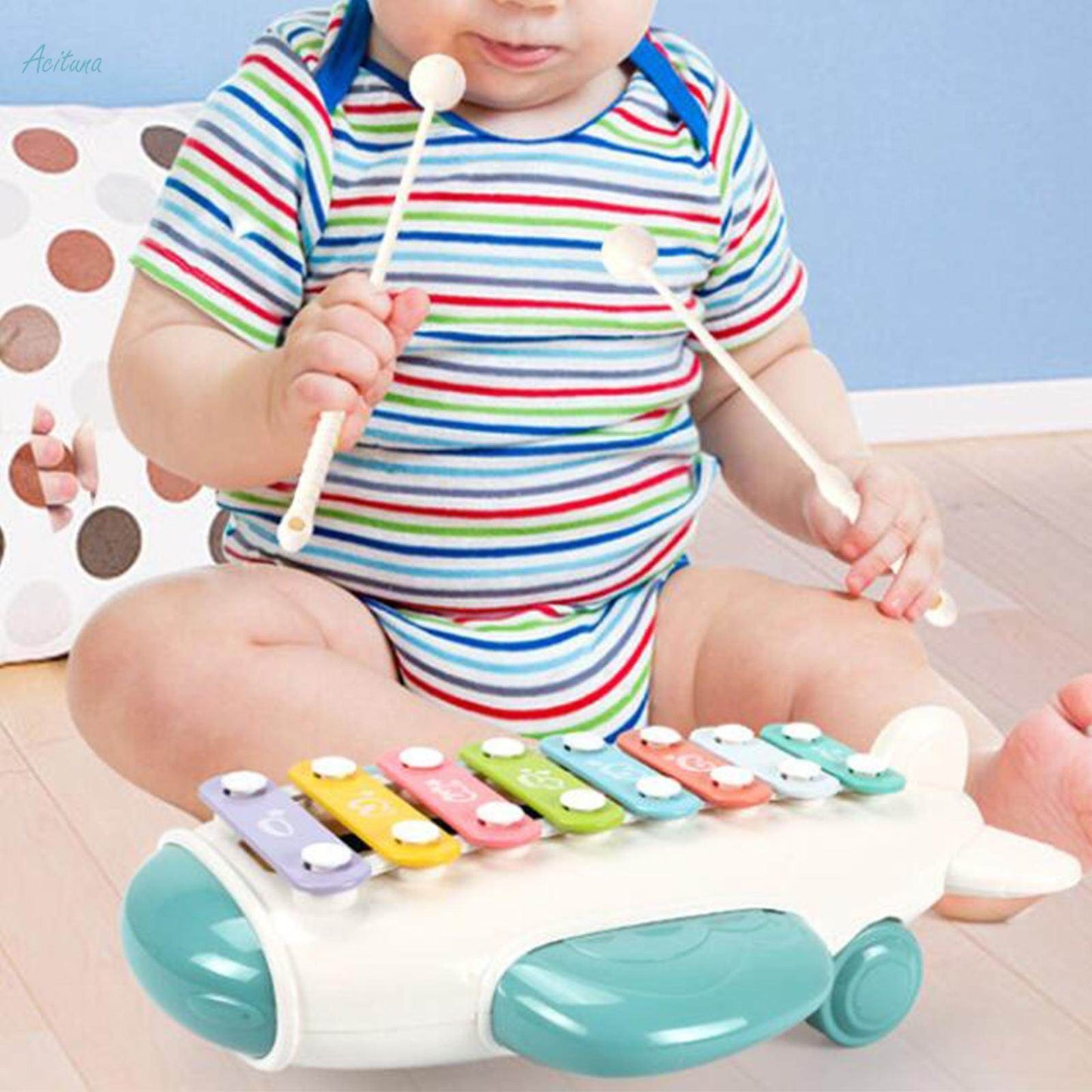Airplane Xylophone Metal Keys Smooth Notes Glockenspiel Xylophone-668-156N
