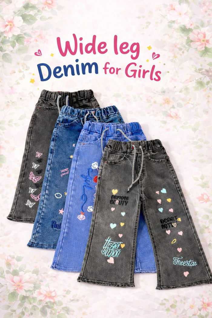 Girls Stylish Wide Leg Pants (3-10Y)