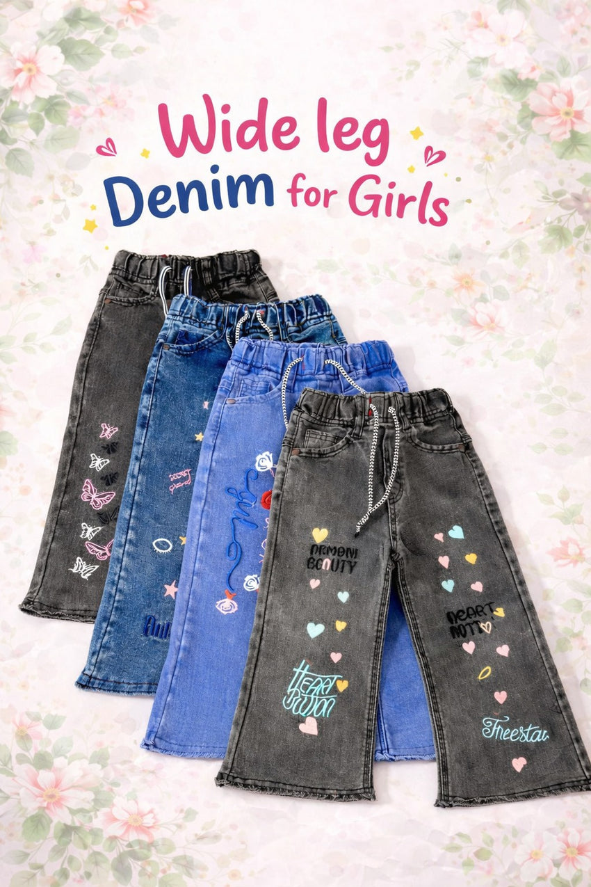 Girls Stylish Wide Leg Pants (3-10Y)