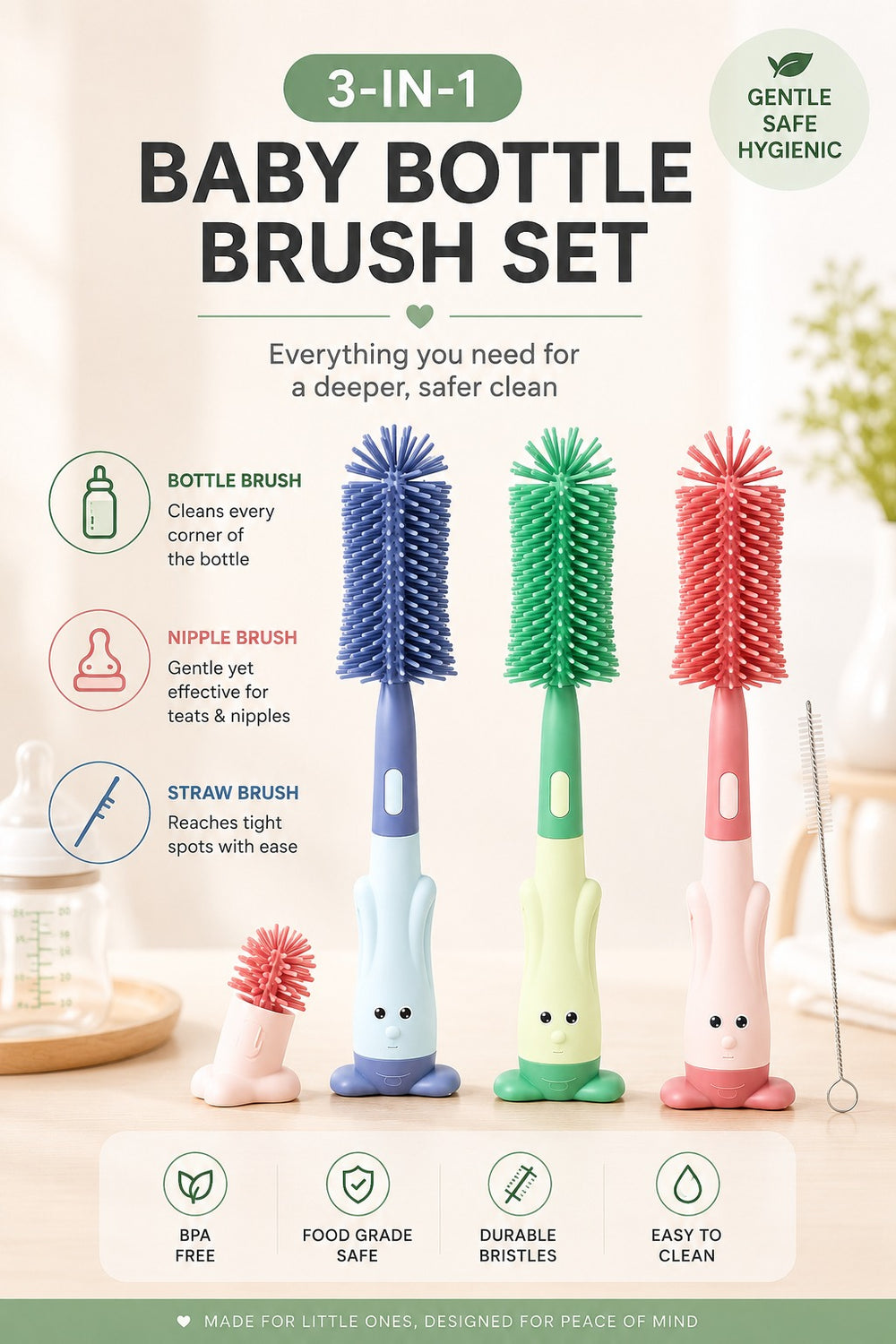 Three in One Bottle Brush