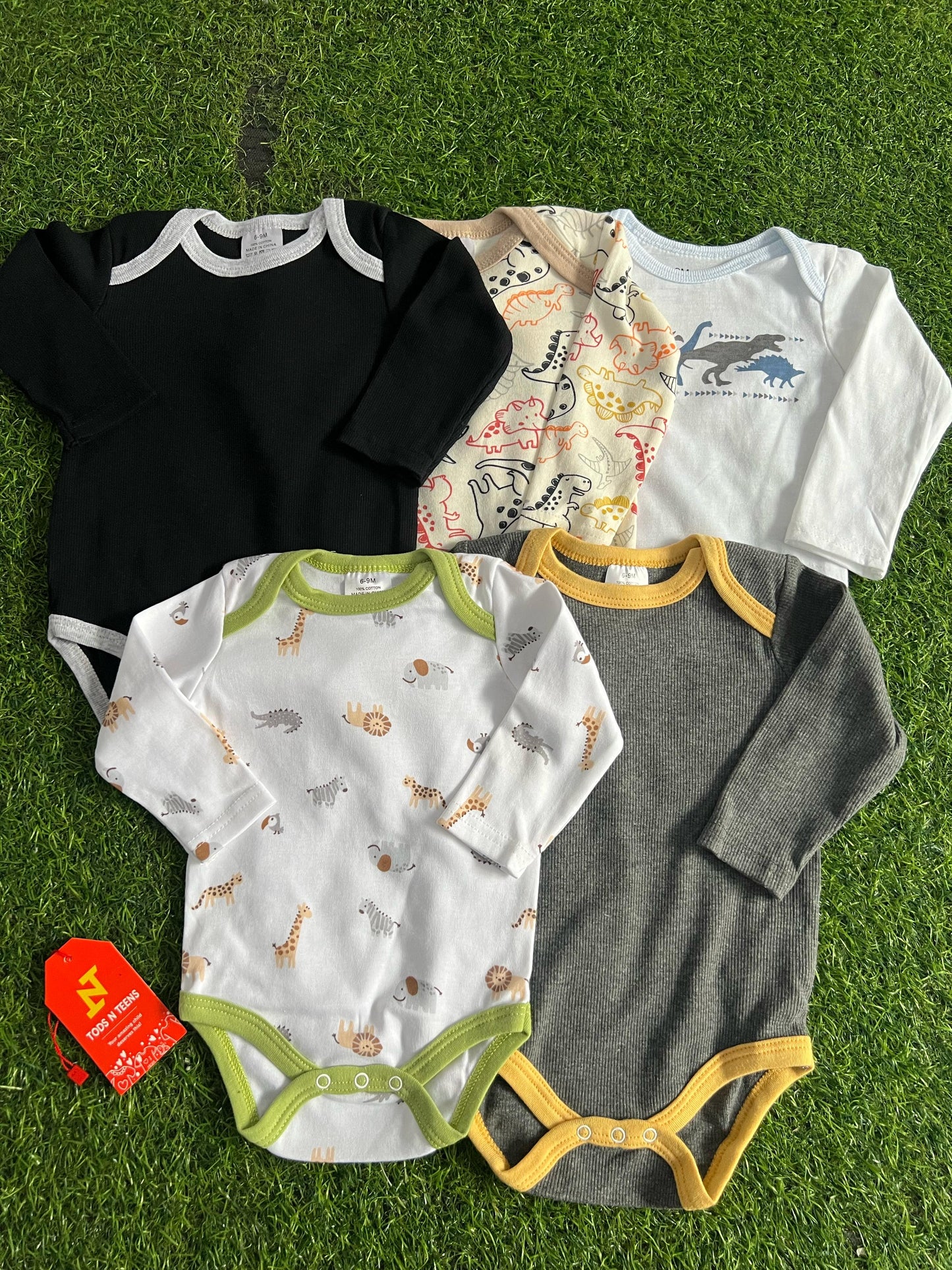 Pack Of 5 Premium Baby Bodysuits (6-9M)