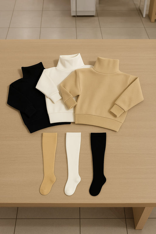 Pack of 6 Baby leggings & highnecks