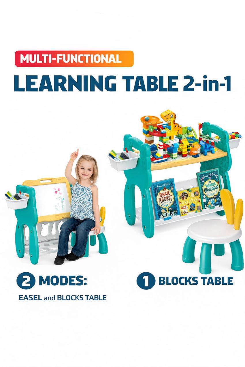 204 PCS 2 IN 1 Blocks & Learning Table - YR6055