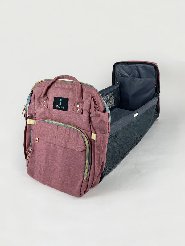 DB230-ITACIA Baby Diaper Bag Backpack With Changing Station-Pink