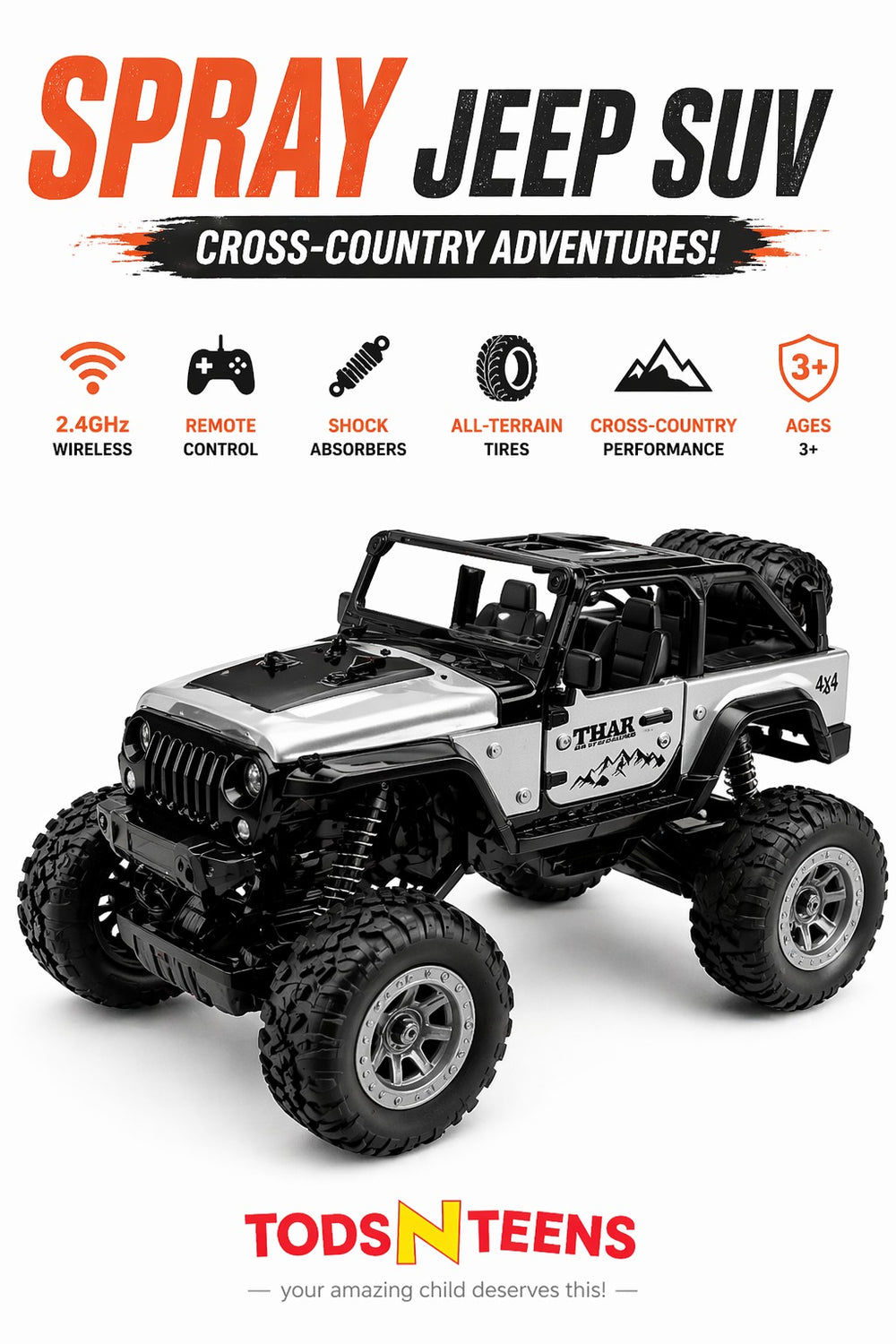 RC Spray Metal SUV Jeep - 168H33