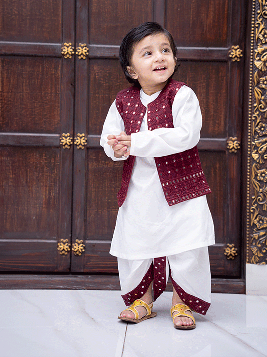 Dhoti + Kurta + Waistcoat 3 Pc 1-3 Years