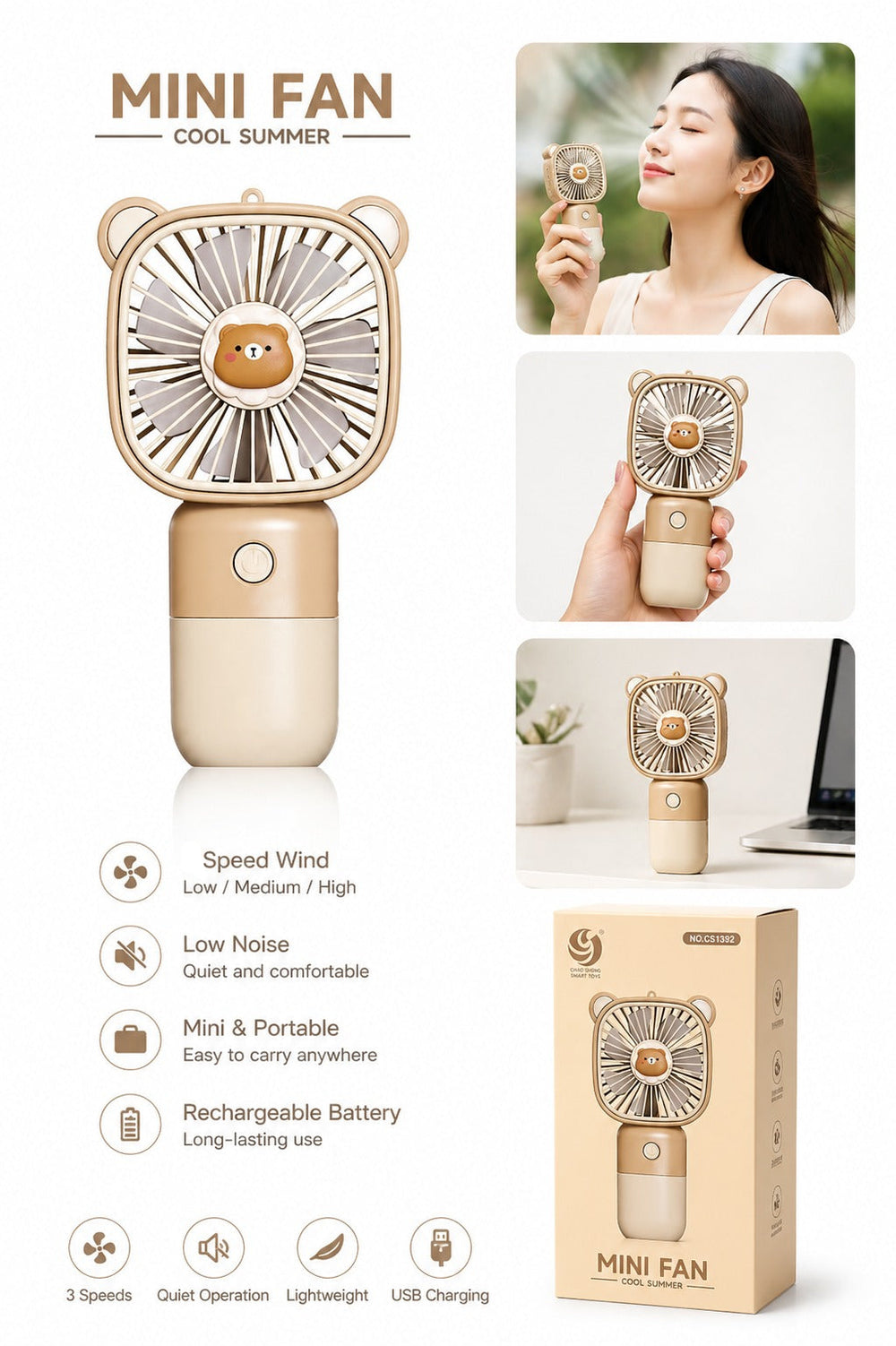 Rechargeable Fan - CS1392