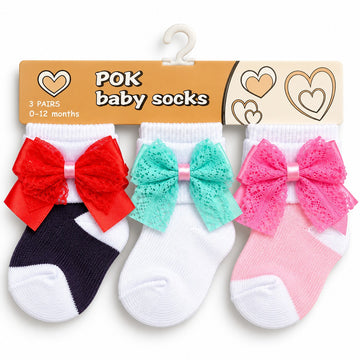 Girls Fancy Socks 3 pc (0-12M)
