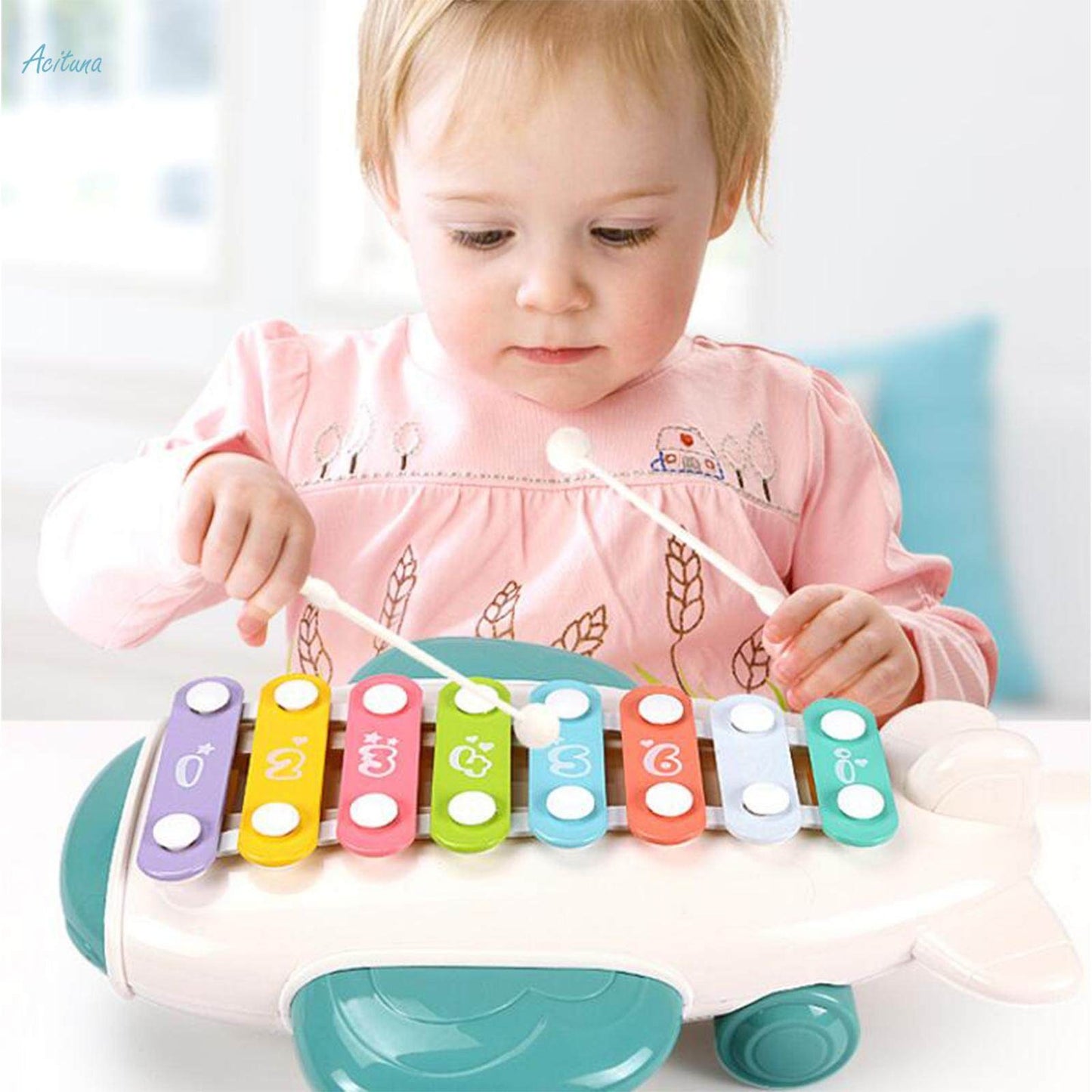 Airplane Xylophone Metal Keys Smooth Notes Glockenspiel Xylophone-668-156N