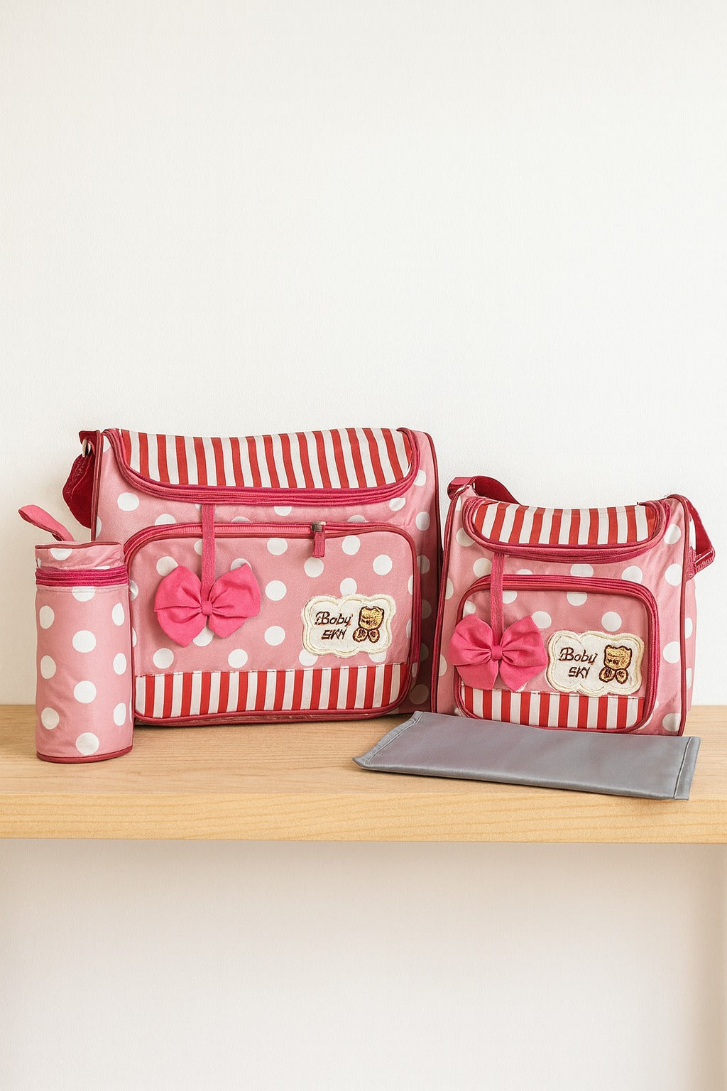 Polka Dot Diaper Bag Pink-DB129