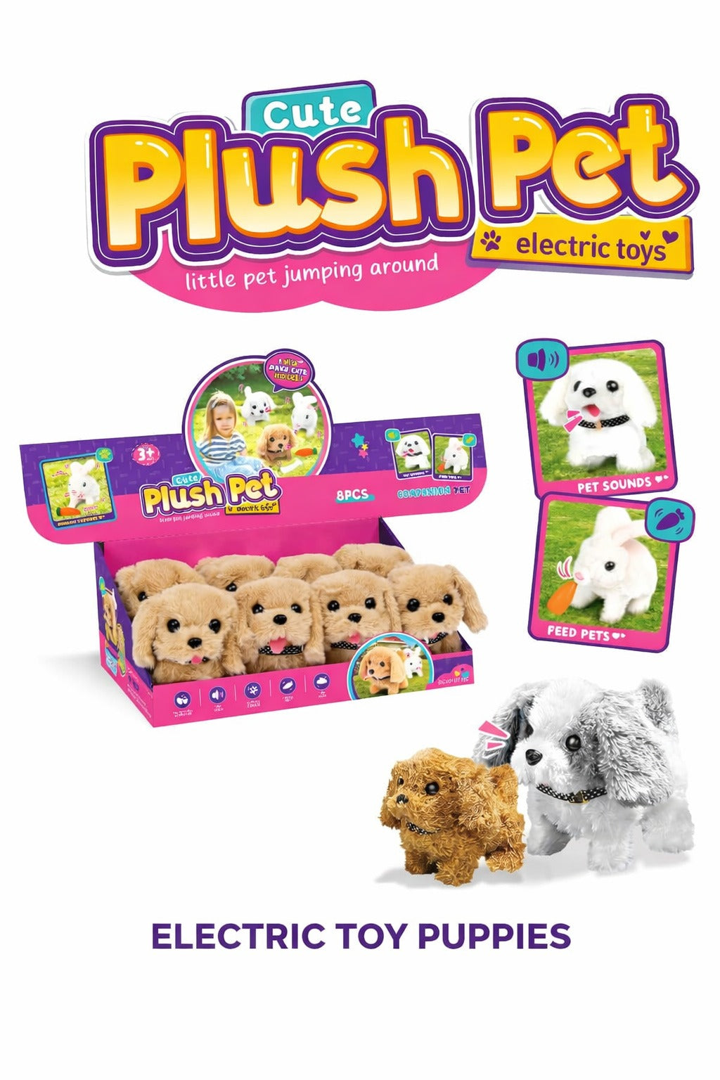 1 PCS B/O Cute Plush Dog Set - 057-1B