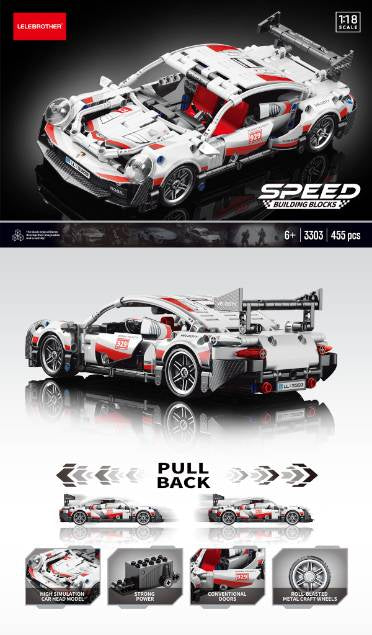 455 Pcs Pull Back Blocks - White - 3303