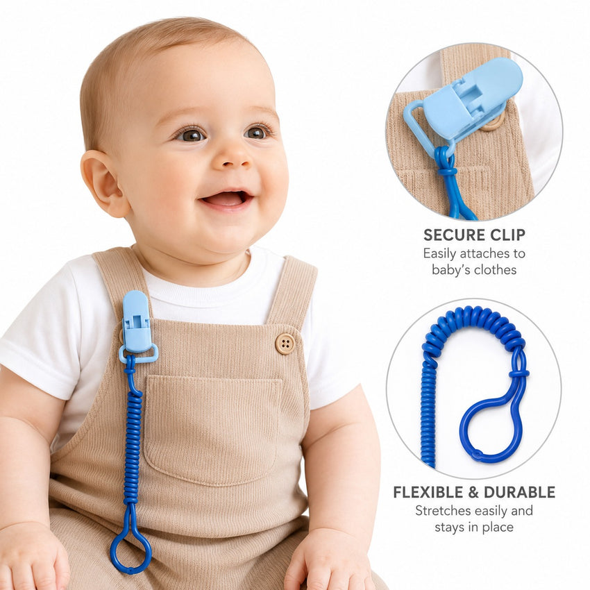 Stretchable pacifier rope with clip