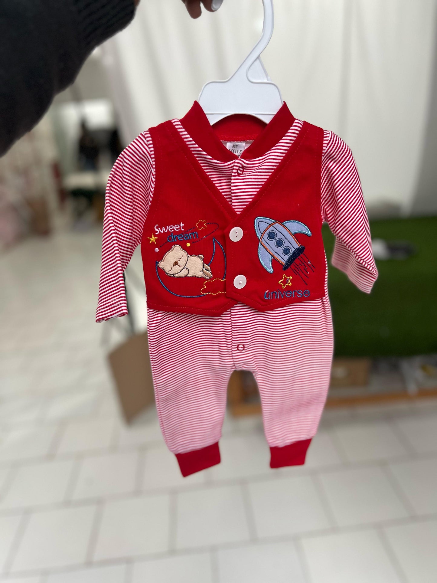 Space Theme Unisex Romper 0-12M Tropical