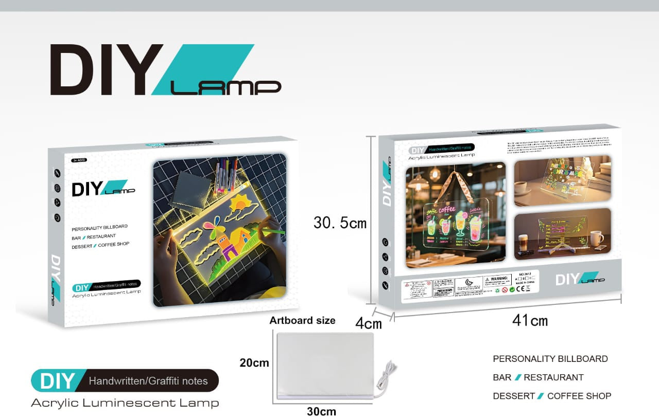 DIY Hand Written Graffiti notes Acrylic luminescent lamp - FF-3612B