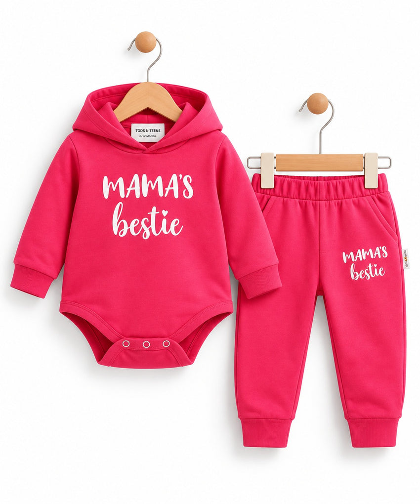 Mama's Bestie Baby Girl Hooded Tracksuit Set (6-36M)