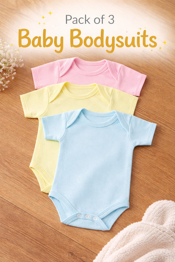 Pack of 3 Plain Bodysuits (0-12M)