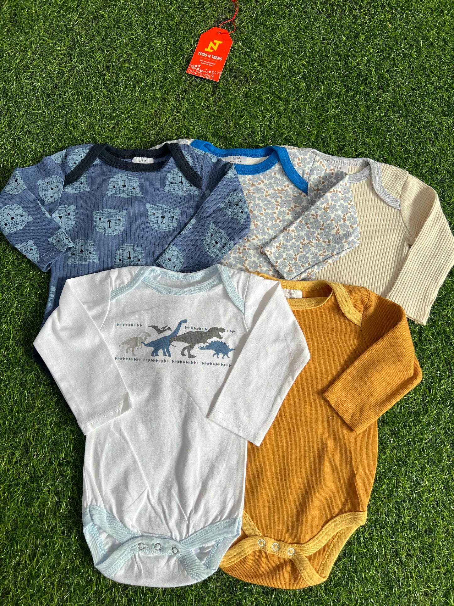 Pack Of 5 Premium Baby Bodysuits (3-6M)