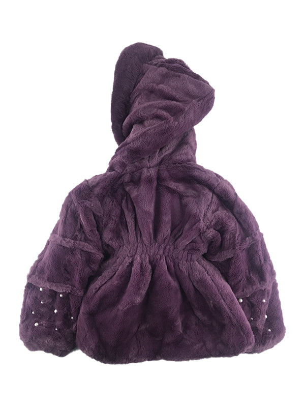 G250-Girls Purple Fur Coat