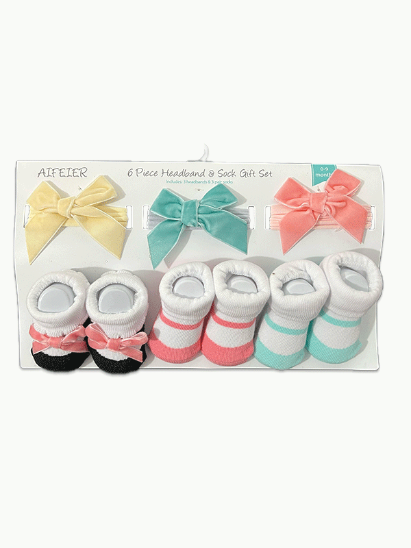 6 pcs Headbands & Socks Giftset