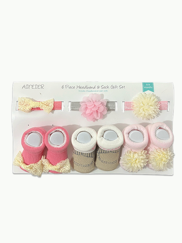 6 pcs Headbands & Socks Giftset