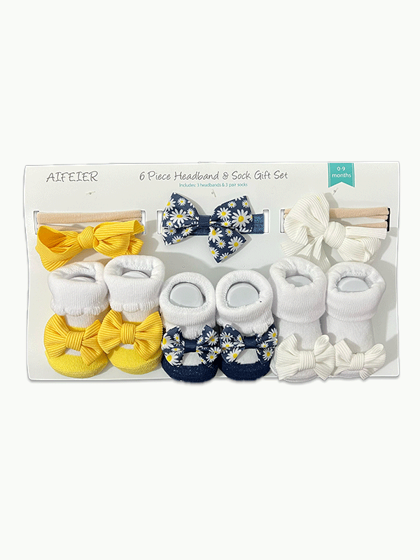 6 pcs Headbands & Socks Giftset