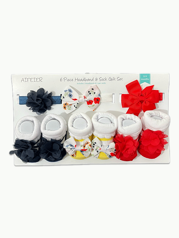 6 pcs Headbands & Socks Giftset