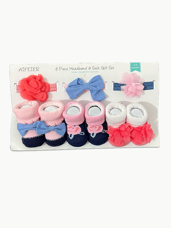 6 pcs Headband & Socks Giftset
