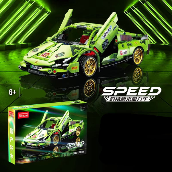 451 Pcs Pull Back Blocks - green - 9026(3301)