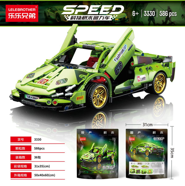 451 Pcs Pull Back Blocks - green - 9026(3301)