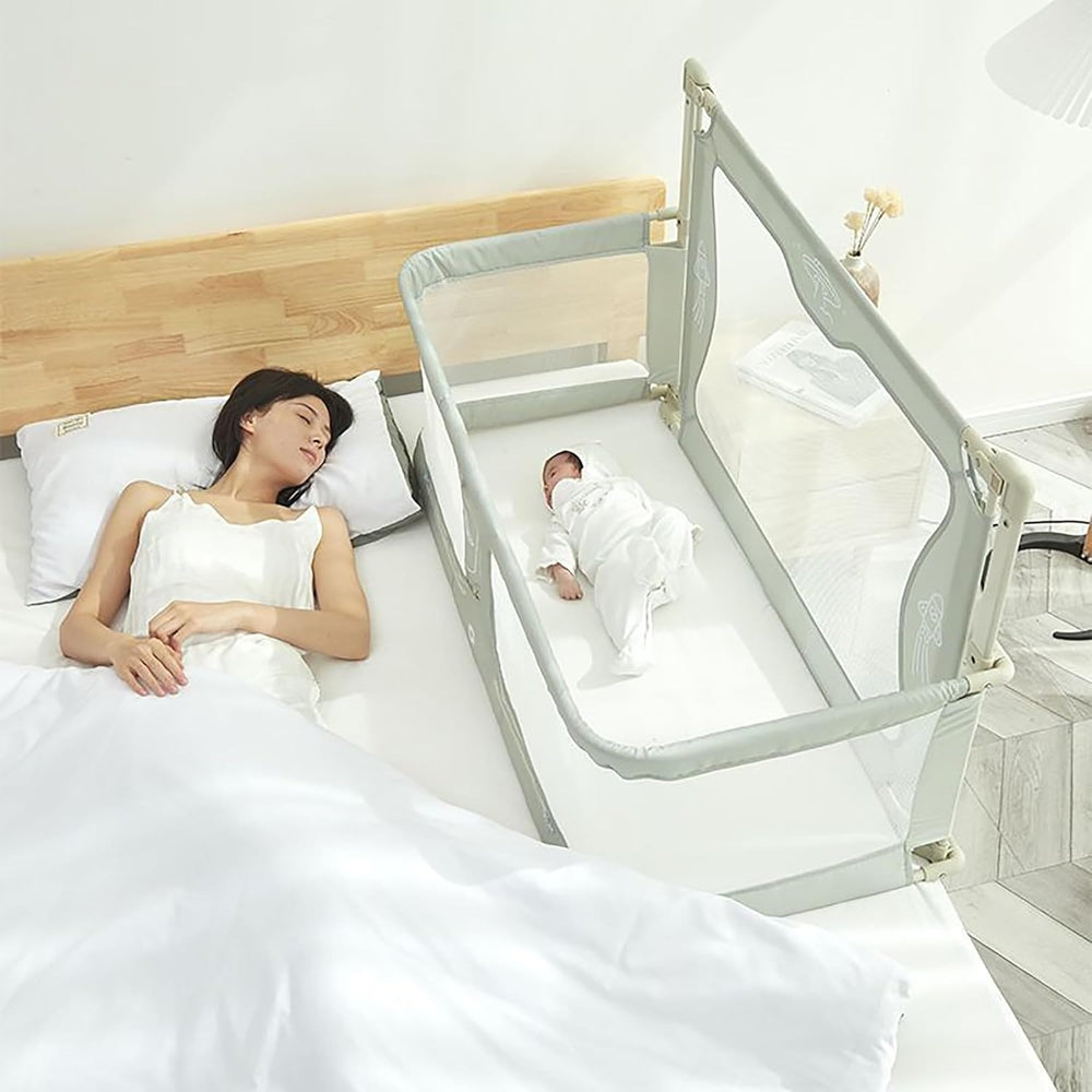 3-in-1 Portable Crib with Rails - Cot Sleeper for Baby in Bed - BZ-B-101