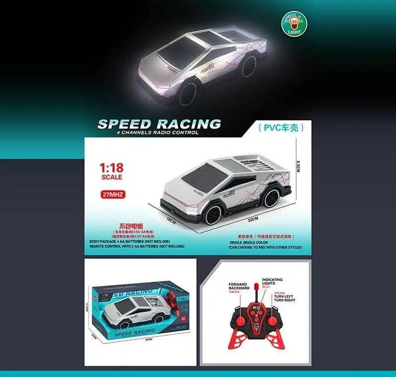 1:18 R/c Car W/Light & Battery (4ch)-YQ082-11A